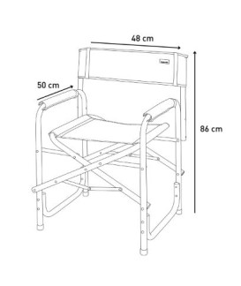 FAUTEUIL DIRECTEUR GRIS/NOIR TRIGANO Loisirs Caravaning