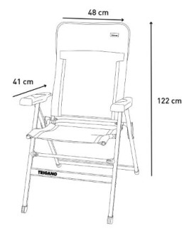 FAUTEUIL ALU DOSSIER HAUT SLIM TRIGANO MOKA Loisirs Caravaning