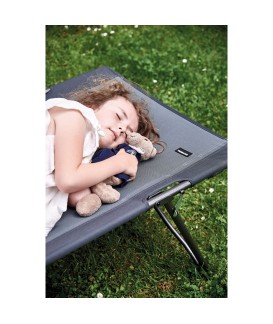 LIT DE CAMP TRIGANO GRIS/NOIR Loisirs Caravaning