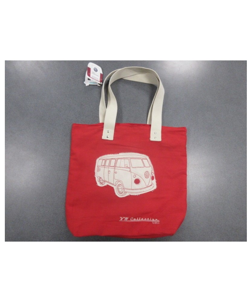 SAC DE PLAGE CANVAS ROUGE MOTIF VW T1 Loisirs Caravaning