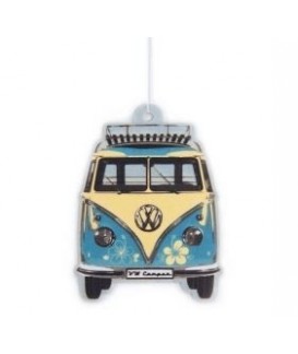 DESODORISANT DESIGN IMPRIME 2 COTES COMBI VW T1 JAUNE ET BLEU Loisirs Caravaning