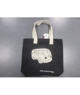 SAC DE PLAGE CANVAS NOIR MOTIF VW T1 Loisirs Caravaning