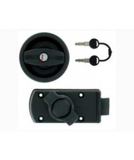 SERRURE DE PORTE NOIRE BOUTON Loisirs Caravaning